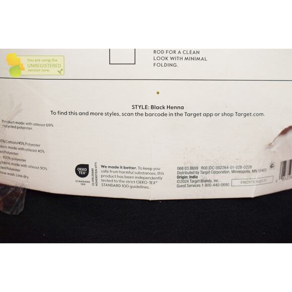 Threshold 50x63" Blackout Henna Rod Pocket Window Curtain Panel Black* - Picture 8 of 11